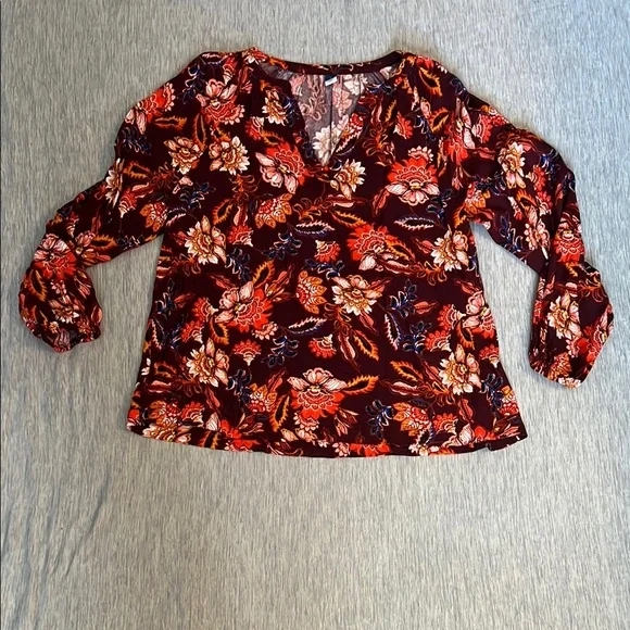 Old Navy Floral Blouse Long Sleeve - Picture 1 of 5